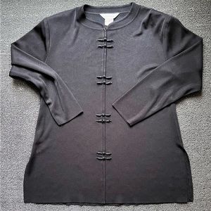 Misook Black Tunic with Mandarin Styling.